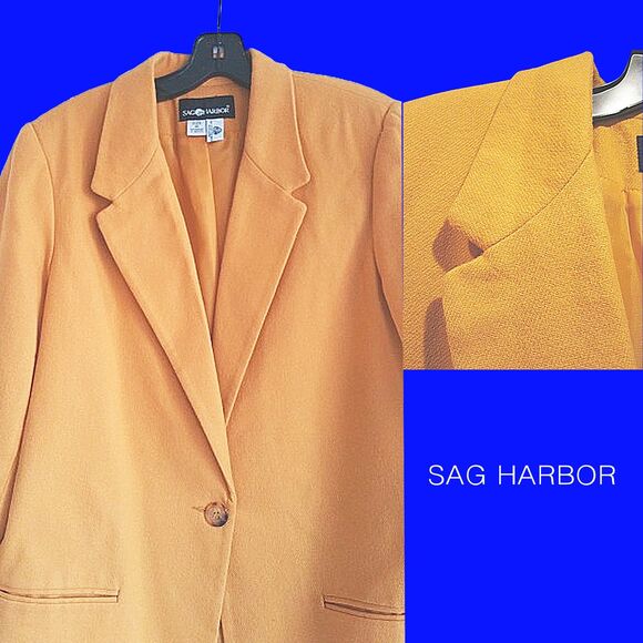 SAG HARBOR Minimalist Lapel One-Button 100% Pure Wool Jacket 16 - Picture 8 of 12